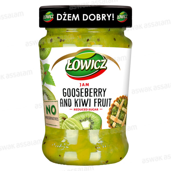 CONFITURE KIWI ET GROSEILLE SUCRE REDUIT 280G LOWICZ