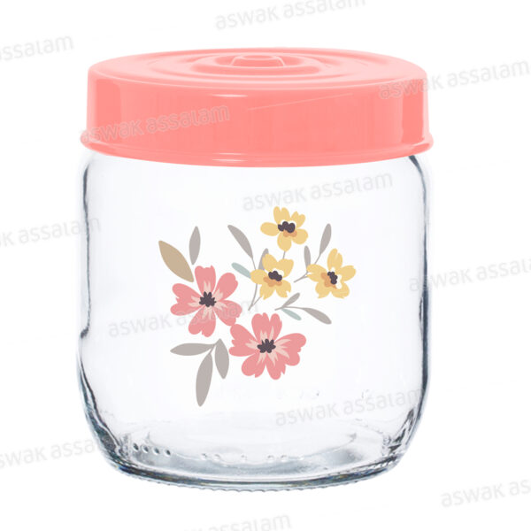 BOCAL DE CONSERVATION EN VERRE DECORE 425ML SPRING FLOWER