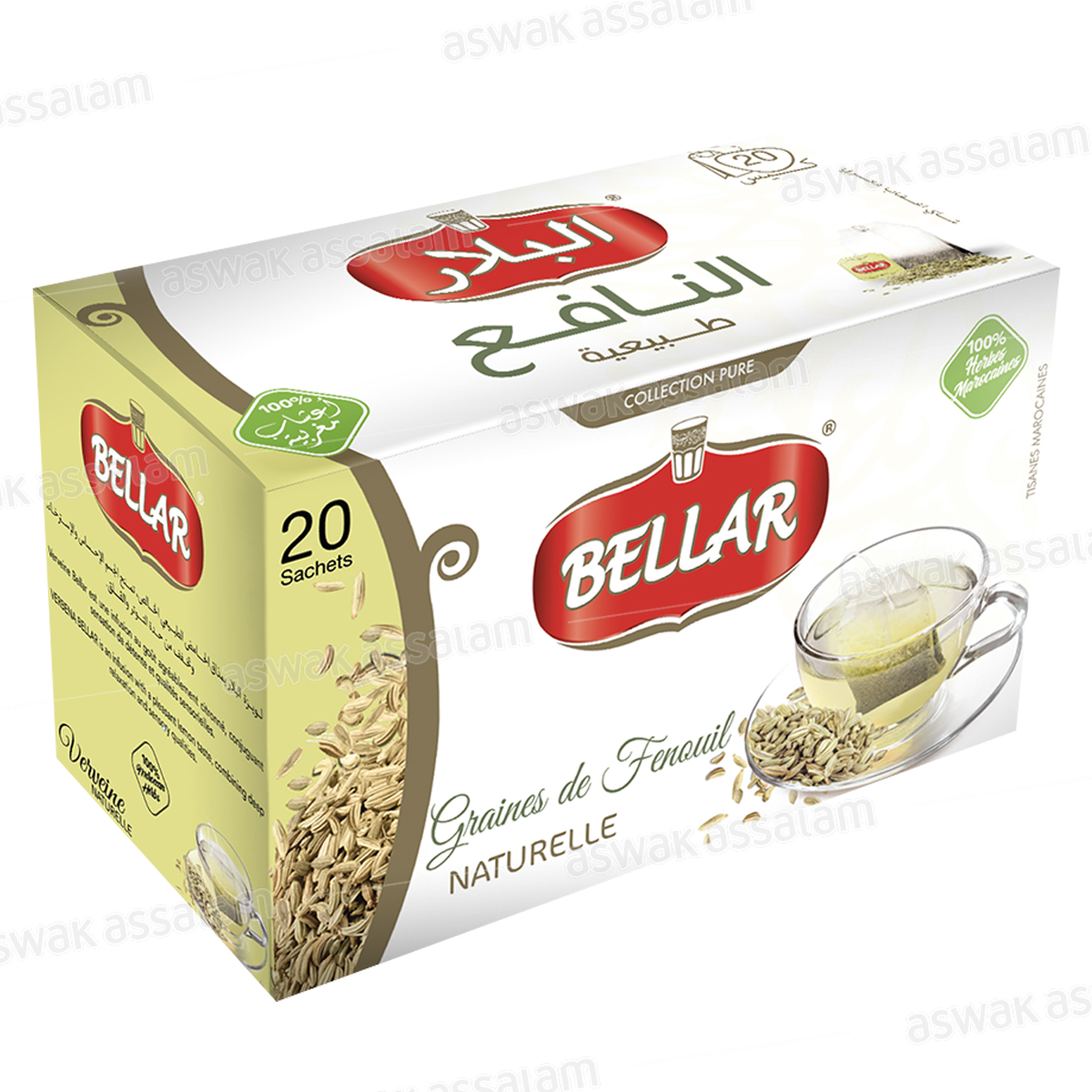INFUSION GRAINES DE FENOUIL NATURELLES 20 SACHETS BELLAR