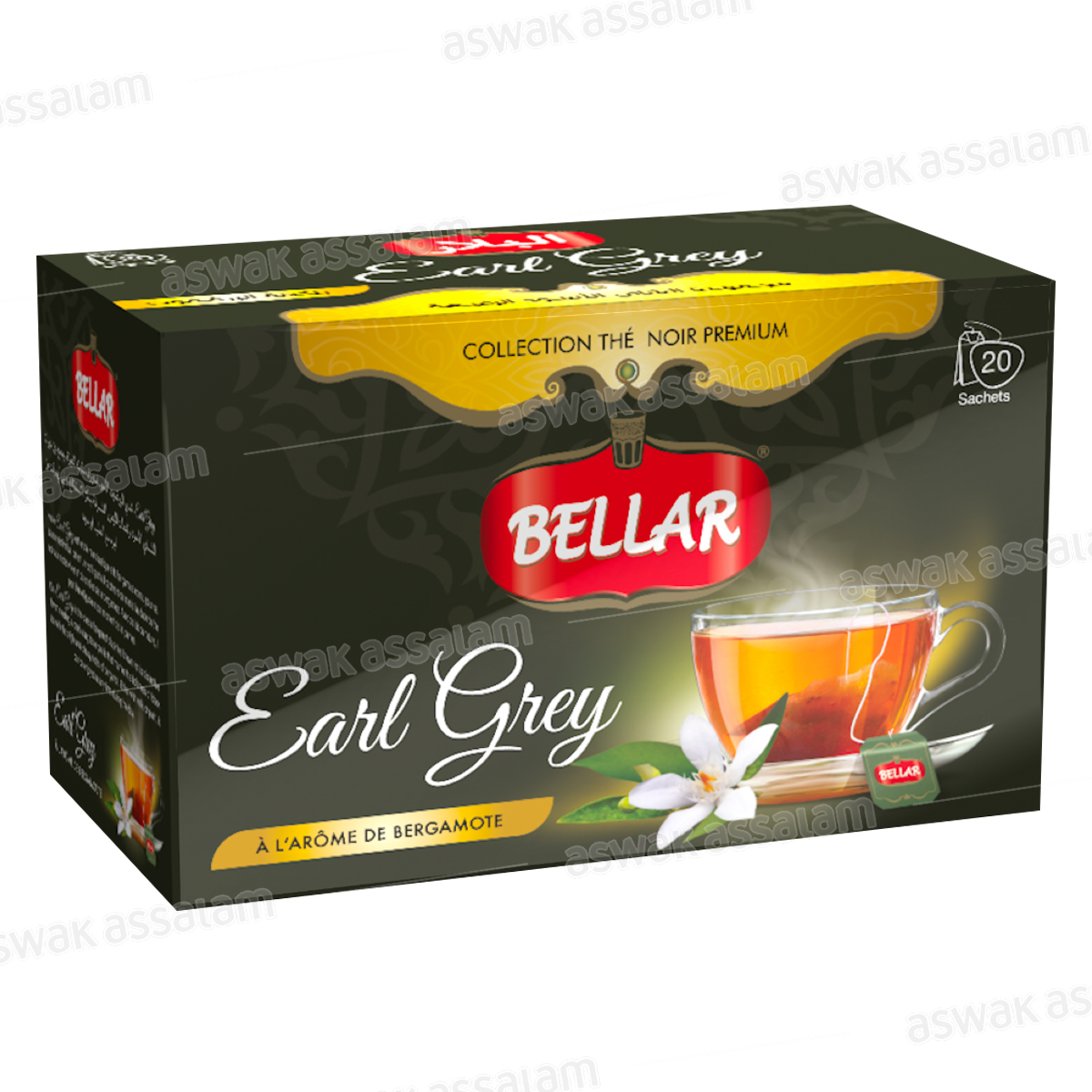THE NOIR PREMIUM EARL GREY AROME BERGAMOTE 20 SACHETS BELLAR
