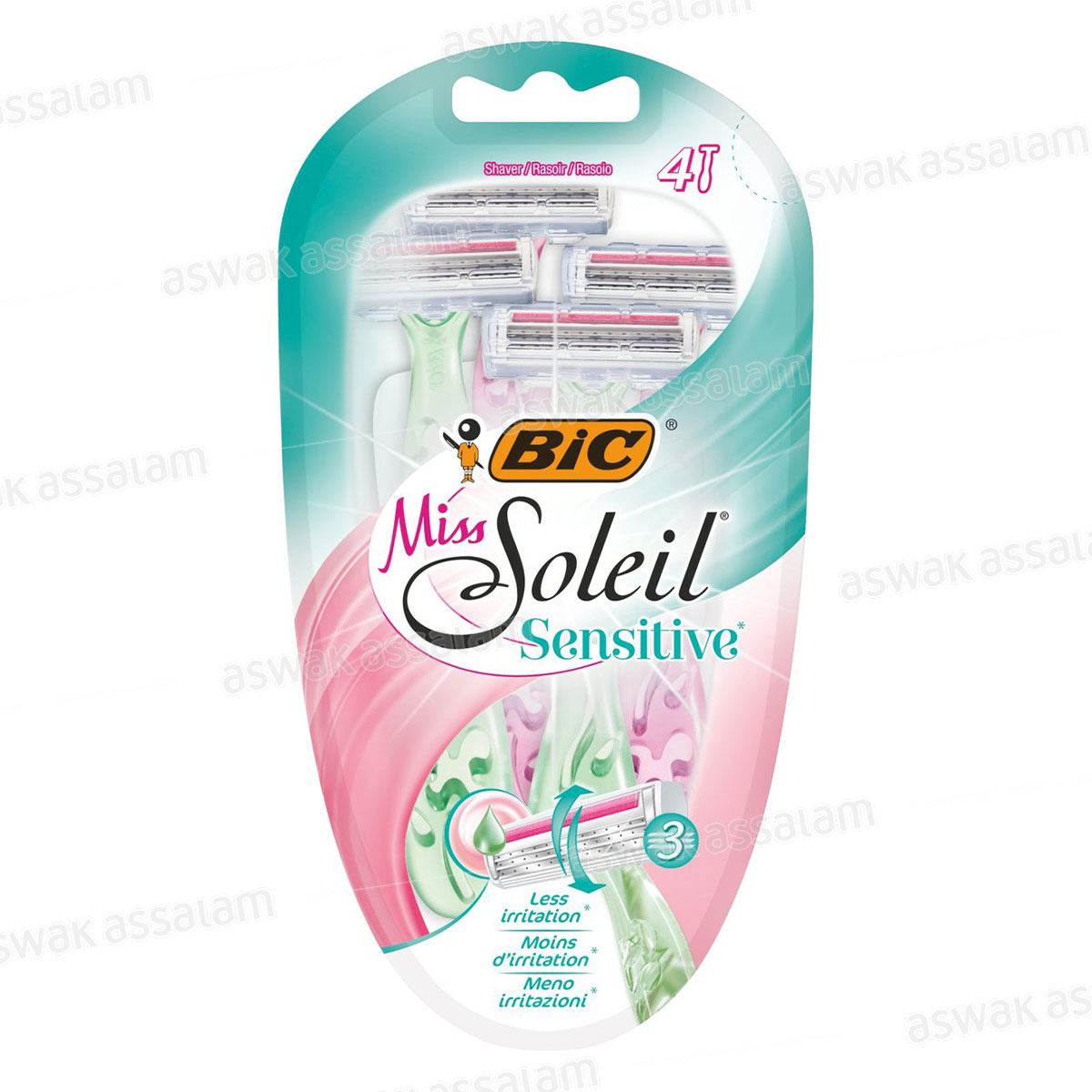 RASOIR 3 LAMES MISS SOLEIL SENSITIVE 4 UNITES BIC