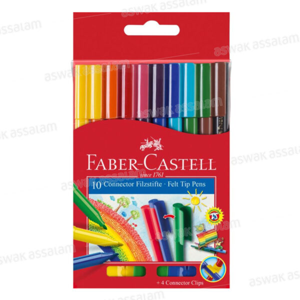 10 FEUTRES DE COULEUR CONNECTOR FABER-CASTELL