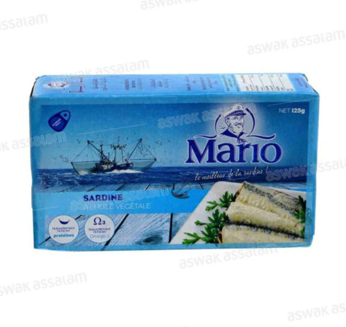 SARDINE A L’HUILE VEGETALE 125G MARIO