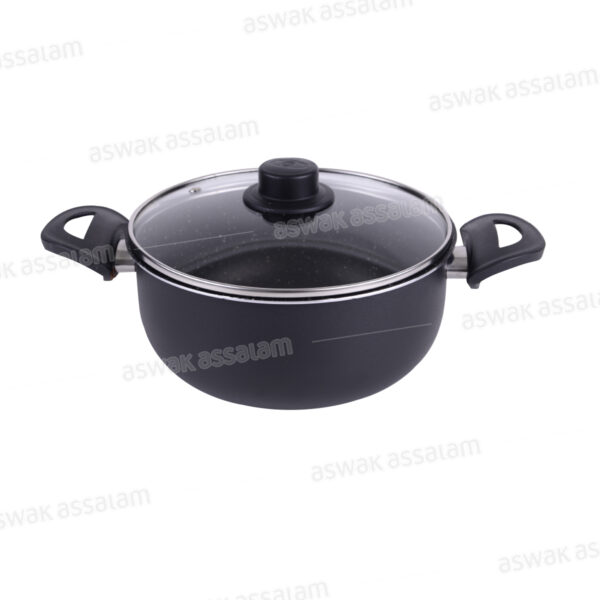 MARMITE BASSE REVETEMENT EN GRANITE 26CM
