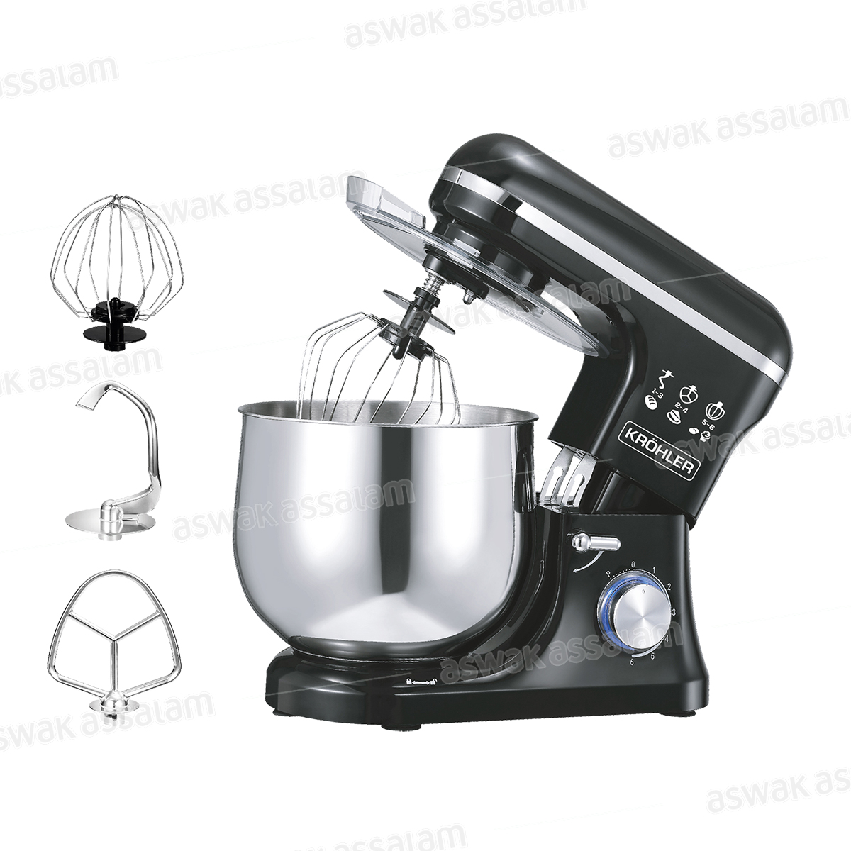 PETRIN 8L 1500W AVEC ACCESSOIRES PERC-8080 KROHLER
