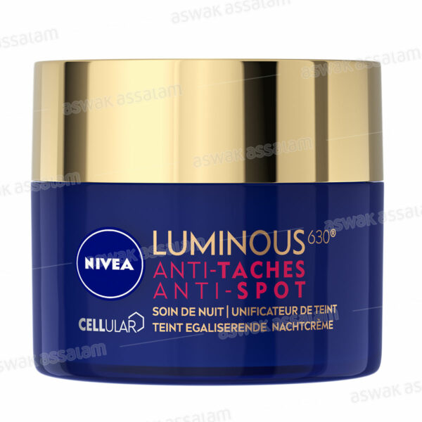 SOIN DE NUIT VISAGE ANTI-TACHES ANTI-SPOT UNIFICATEUR DE TEINT 50ML LUMINOUS CELLULAR NIVEA