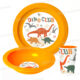 SET DE 3 PIECES GOBELET, BOL ET ASSIETTE EN PLASTIQUE DINO CLUB