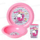 SET DE 3 PIECES GOBELET, BOL ET ASSIETTE EN PLASTIQUE LICORNE