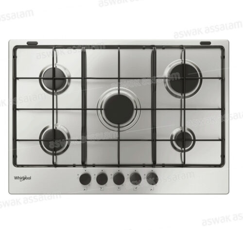 PLAQUE DE CUISSON A GAZ 5 FEUX 75CM INOX TGM 750/IX WHIRLPOOL