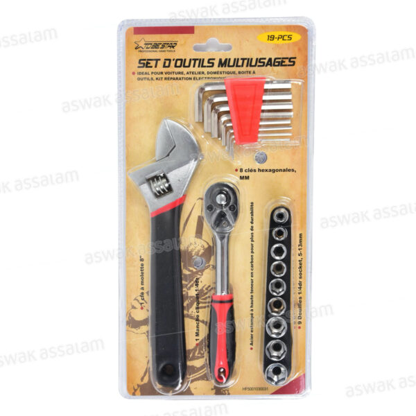 SET D'OUTILS MULTIUSAGES 19 PIECES