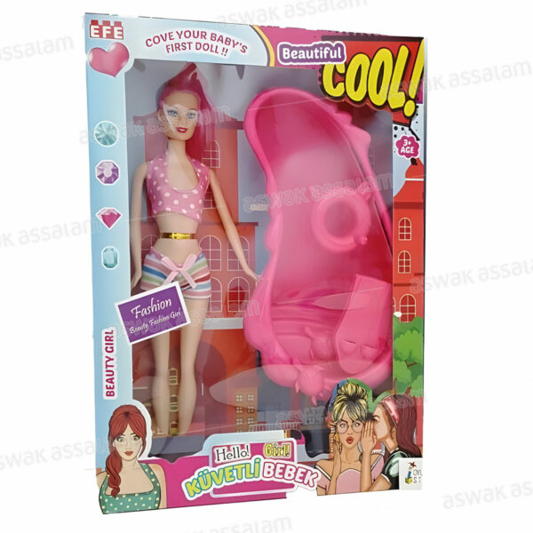 SET POUPEE + PISCINE + ACCESSOIRES 32*24CM