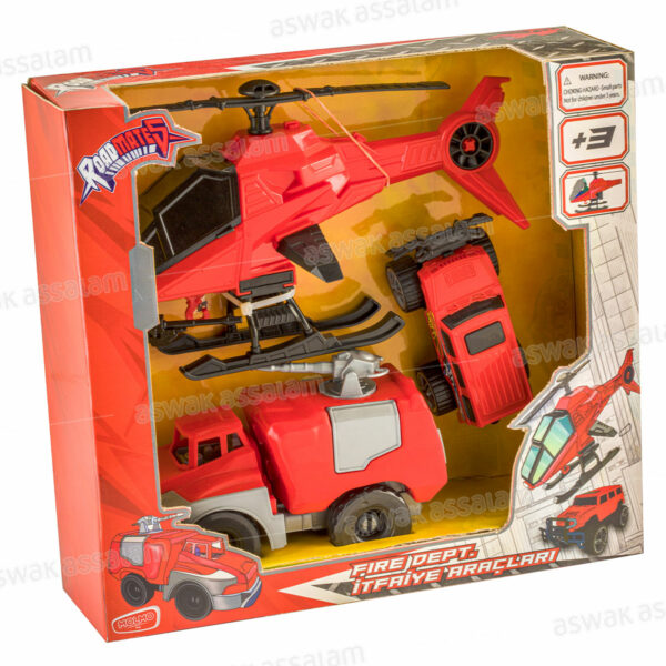 SET VEHICULE DE POMPIER 3 PIECES