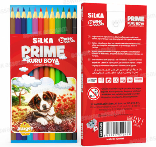 12 CRAYONS DE COULEUR PRIME SILKA