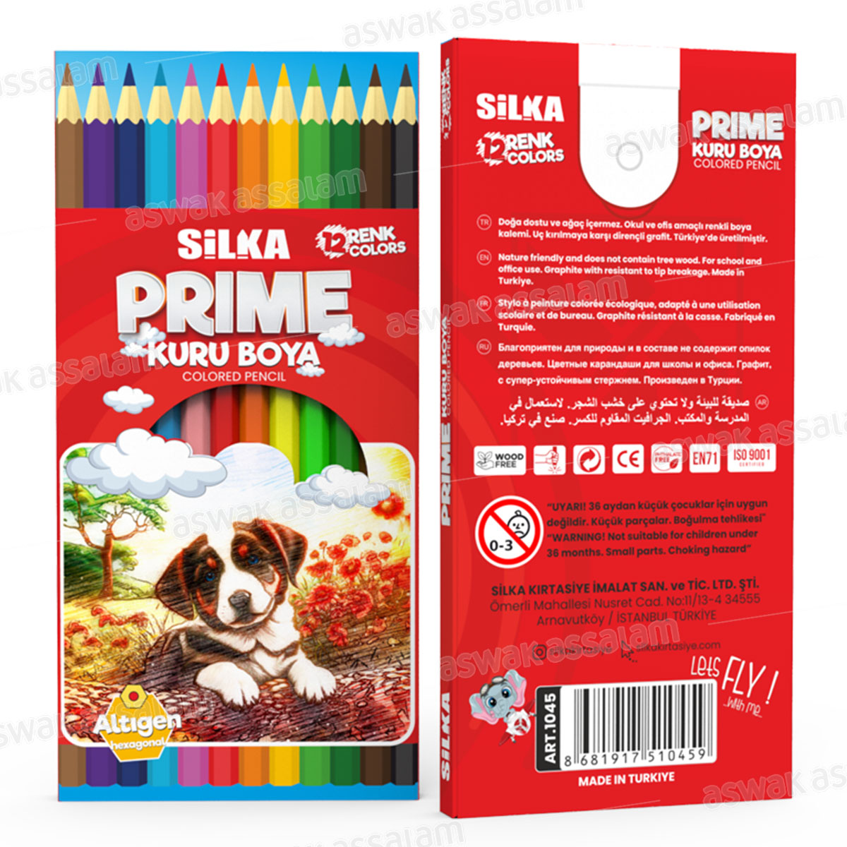 12 CRAYONS DE COULEUR PRIME SILKA