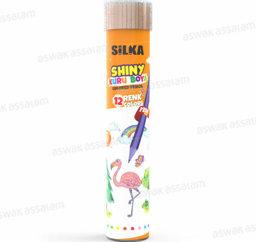 12 CRAYONS DE COULEUR EN TUBE SHINY SILKA