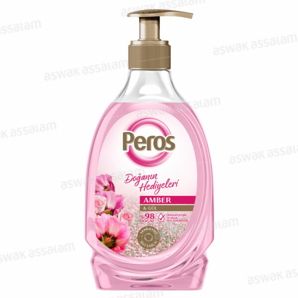 SAVON LIQUIDE A LA ROSE ET AMBRE 400ML PEROS