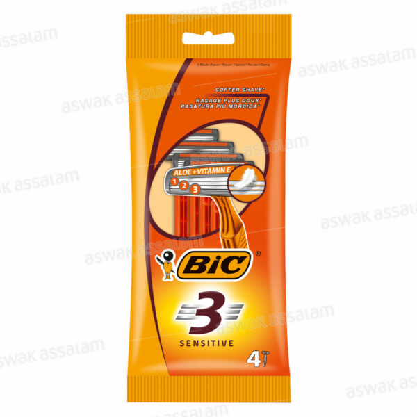 RASOIR 3 LAMES ALOE VERA ET VITAMINE E 4 UNITES SENSITIVE BIC