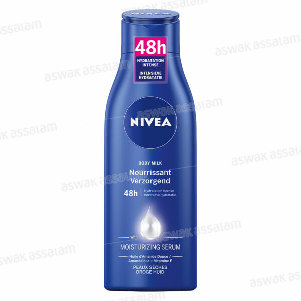 LAIT NOURRISSANT CORPS A L'HUILE D'AMANDE DOUCE ET VITAMINE E POUR PEAUX SECHES 400ML NIVEA