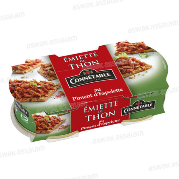 EMIETTE DE THON AU PIMENT D'ESPELETTE 2*80G CONNETABLE