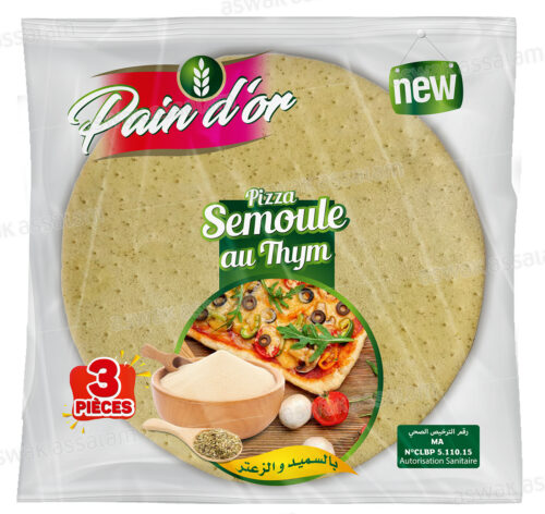 PIZZA SEMOULE AU THYM 3 UNITES 420G PAIN D’OR