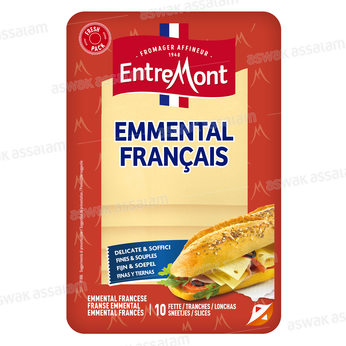 FROMAGE EMMENTAL FRANCAIS 10 TRANCHES 150G ENTREMONT