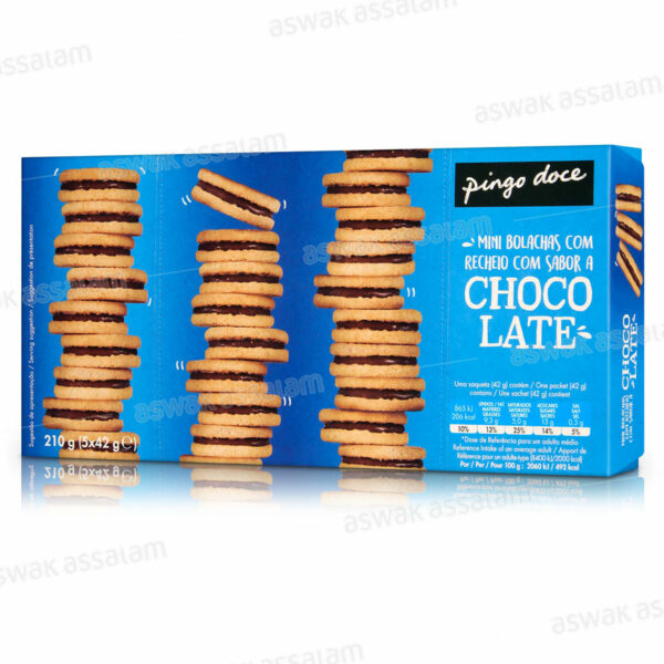 MINI BISCUITS FOURRES AU CHOCOLAT AU LAIT 210G PINGO DOCE