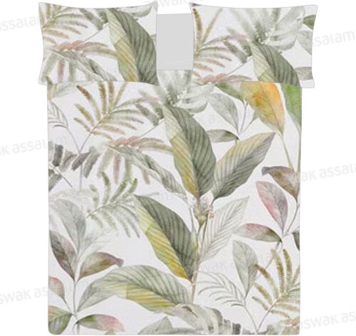 COUVRE-LIT 240*220CM + 2 TAIES D’OREILLER 50*70CM IMPRIME FLEURS