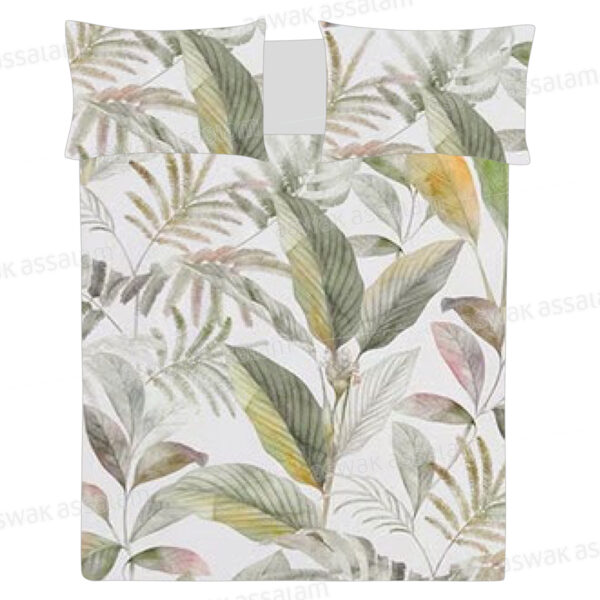 COUVRE-LIT 240*220CM + 2 TAIES D'OREILLER 50*70CM IMPRIME FLEURS