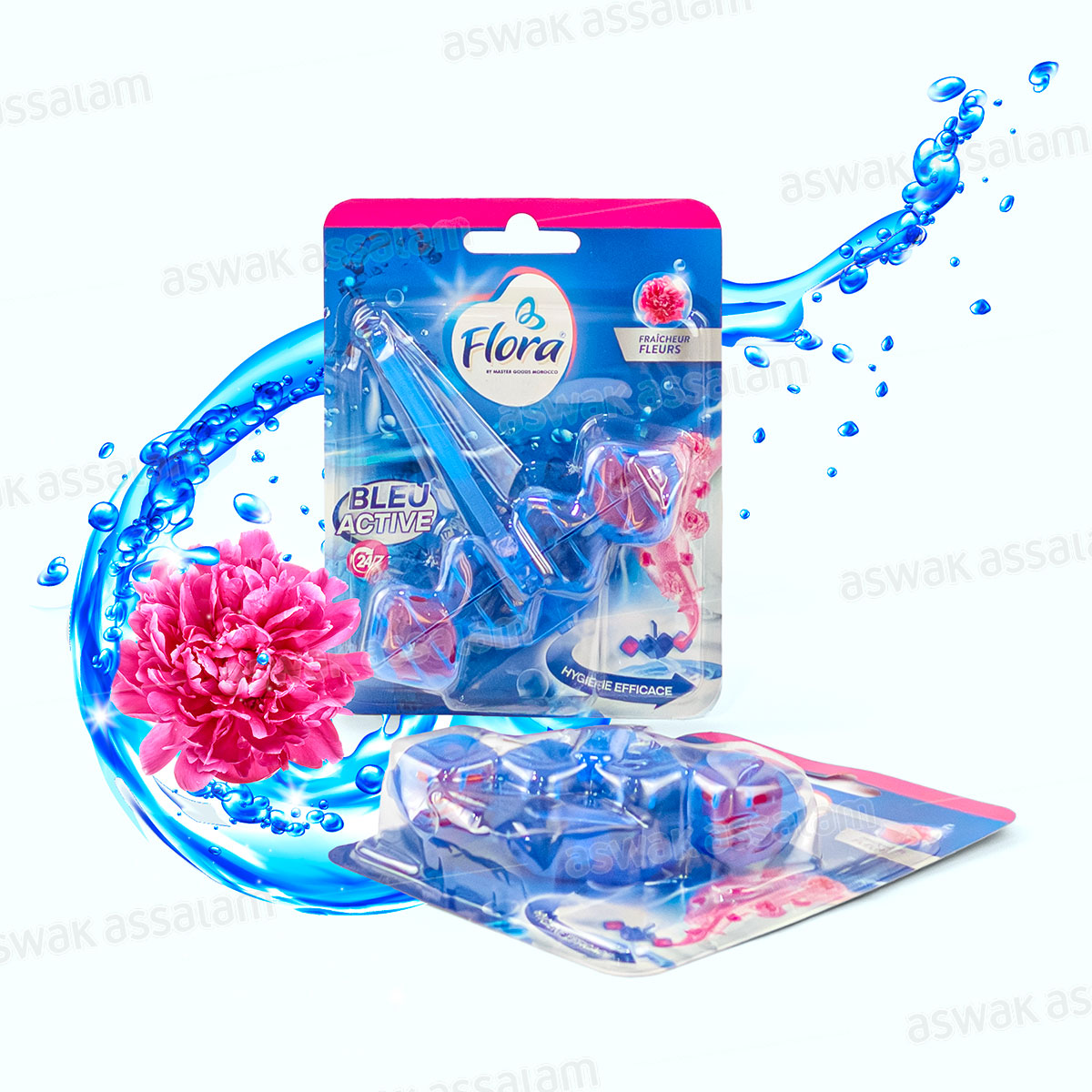 BLOC WC BLEU ACTIVE FRAICHEUR FLEURS FLORA