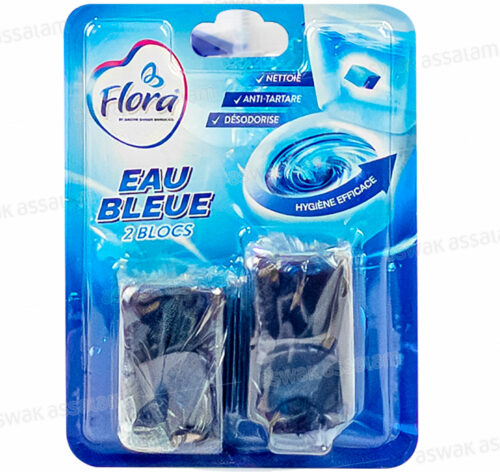 BLOC EAU BLEUE POUR CHASSE D’EAU 2 UNITES 50G FLORA