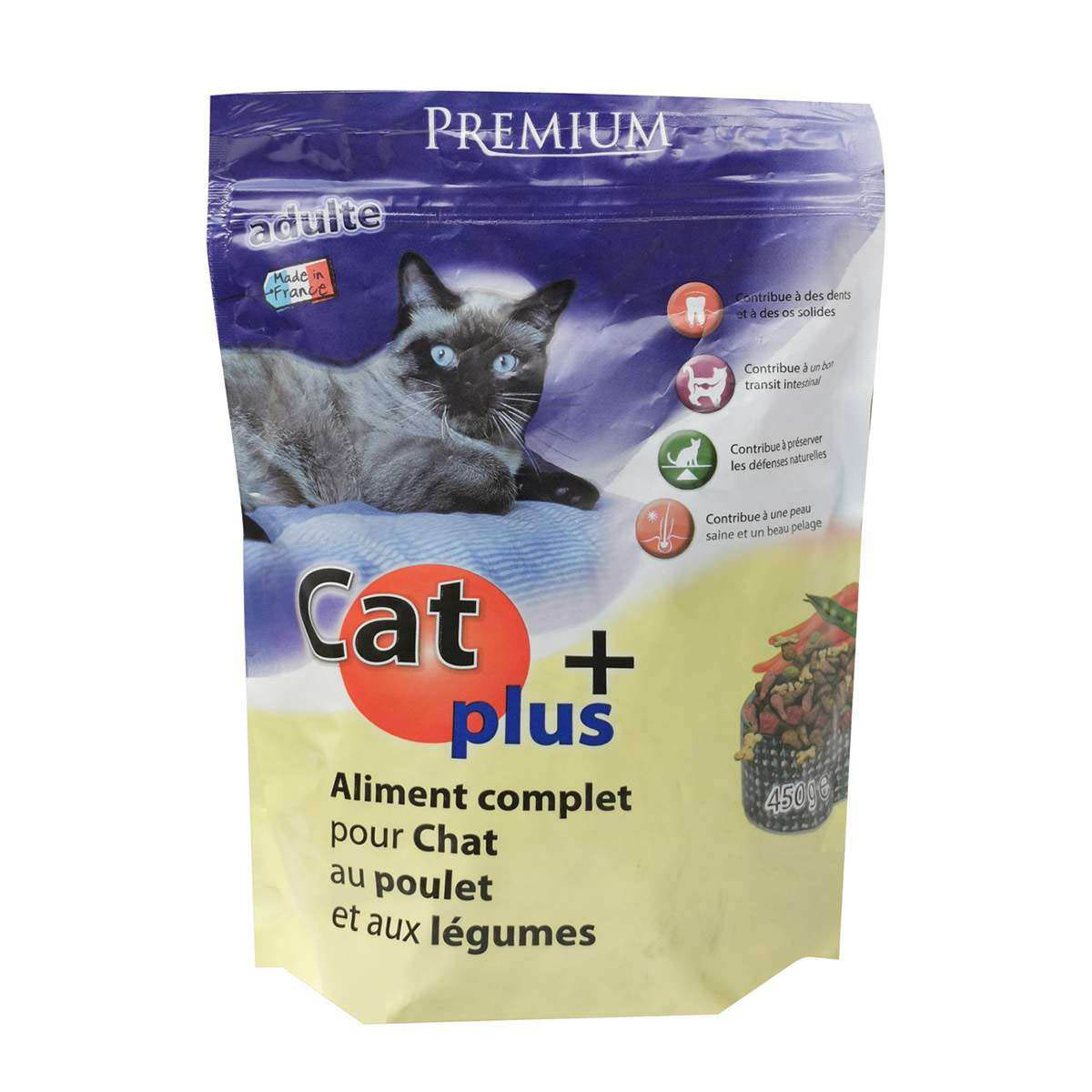 CROQUETTES POULET & LEGUMES 450G POUR CHAT DOYPACK