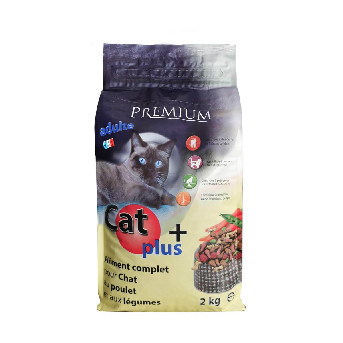 CROQUETTES POULET & LEGUMES 2KG POUR CHAT CAT+