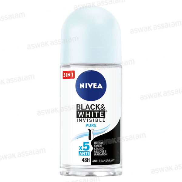 DEODORANT BILLE POUR FEMME BLACK AND WHITE INVISIBLE PURE 50ML NIVEA