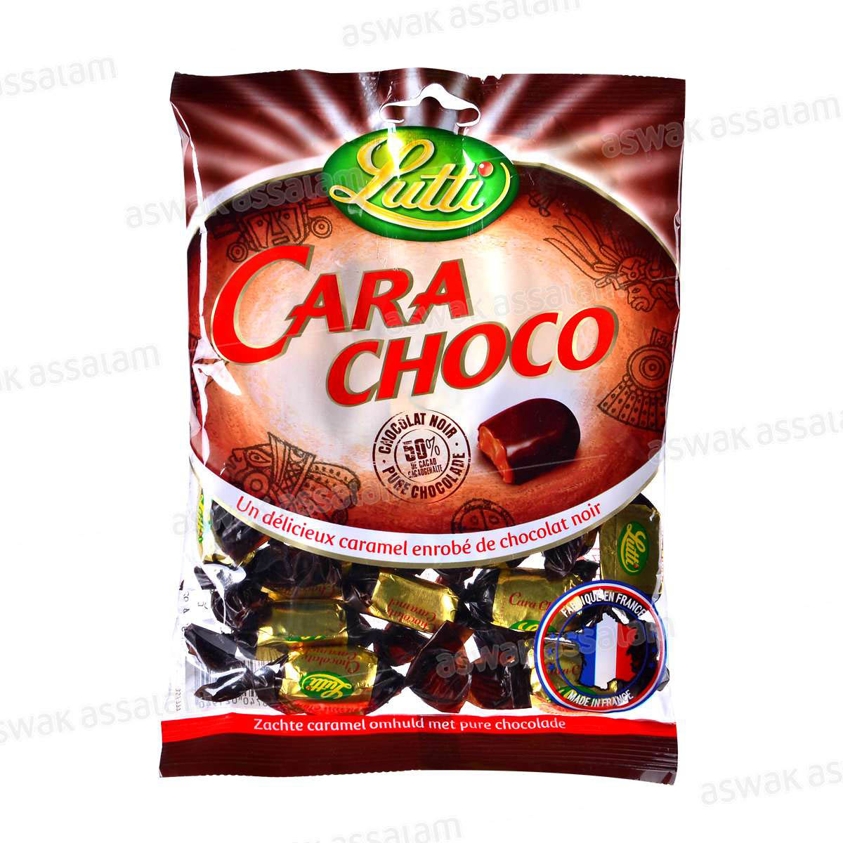 CARAMEL ENROBE DE CHOCOLAT CARA CHOCO 150G LUTTI
