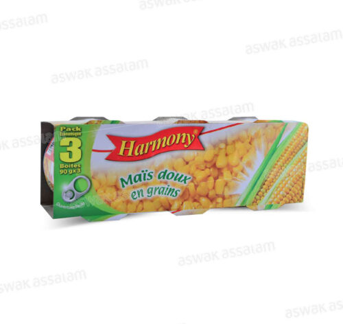 LOT DE 3 BOITES DE MAIS 250G HARMONY (2 ACHETES = 1 GRATUIT)