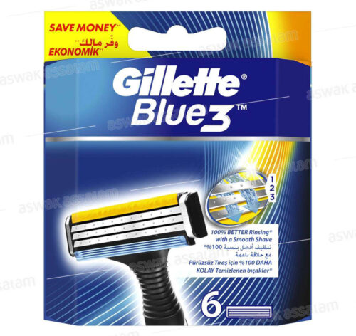 RECHARGE BLUE3 SYSTEMES 6 UNITES GILLETTE