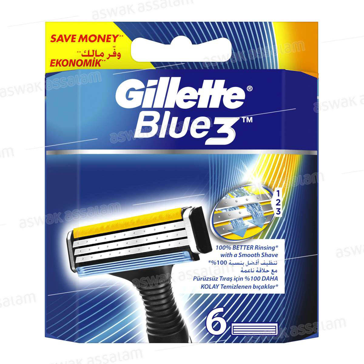 RECHARGE BLUE3 SYSTEMES 6 UNITES GILLETTE