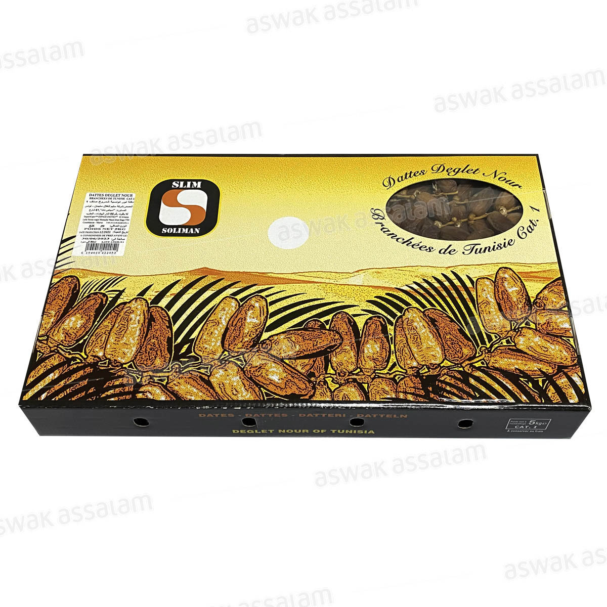 DATTES BRANCHEES DEGLET NOUR 5KG SLIM SOLIMAN ORIGINE TUNISIE