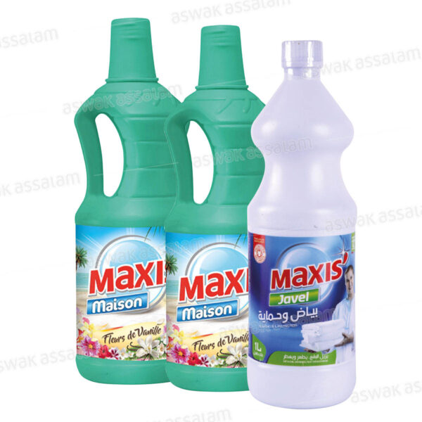LOT DE 2 NETTOYANTS 1L MAXIS' (GRATUIT EAU DE JAVEL 1L)