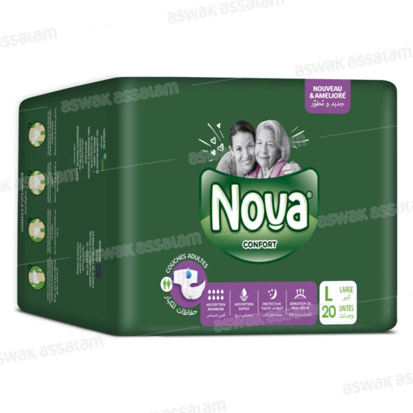 COUCHES POUR ADULTES TAILLE LARGE 20 UNITES NOVA