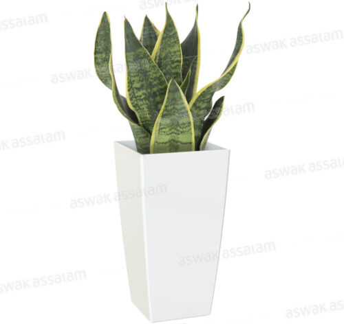 POT DE FLEURS CARRE 25CM BLANC PISA