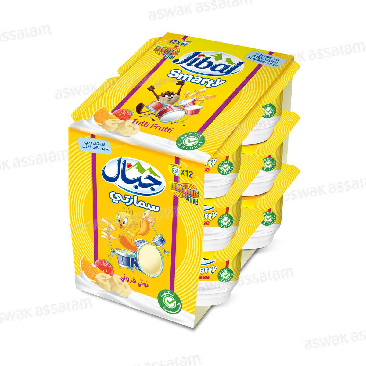 YAOURT TUTTI FRUTTI SMARTY 12*60G PACK JIBAL