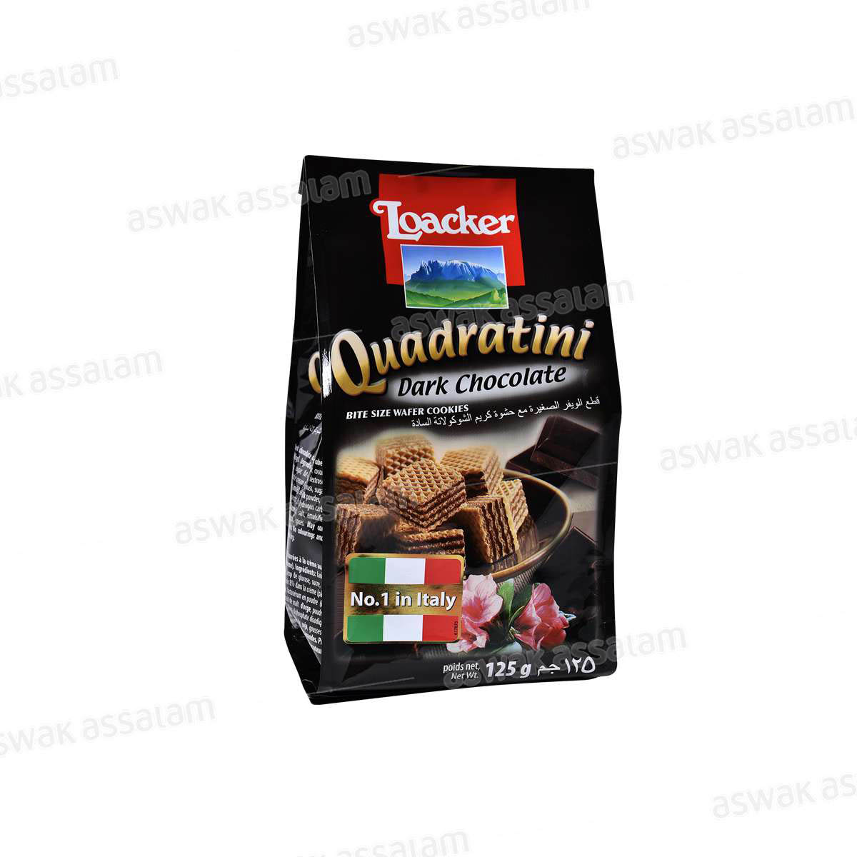 BISCUIT QUADRATINI CHOCOLAT NOIR 125G LOACKER