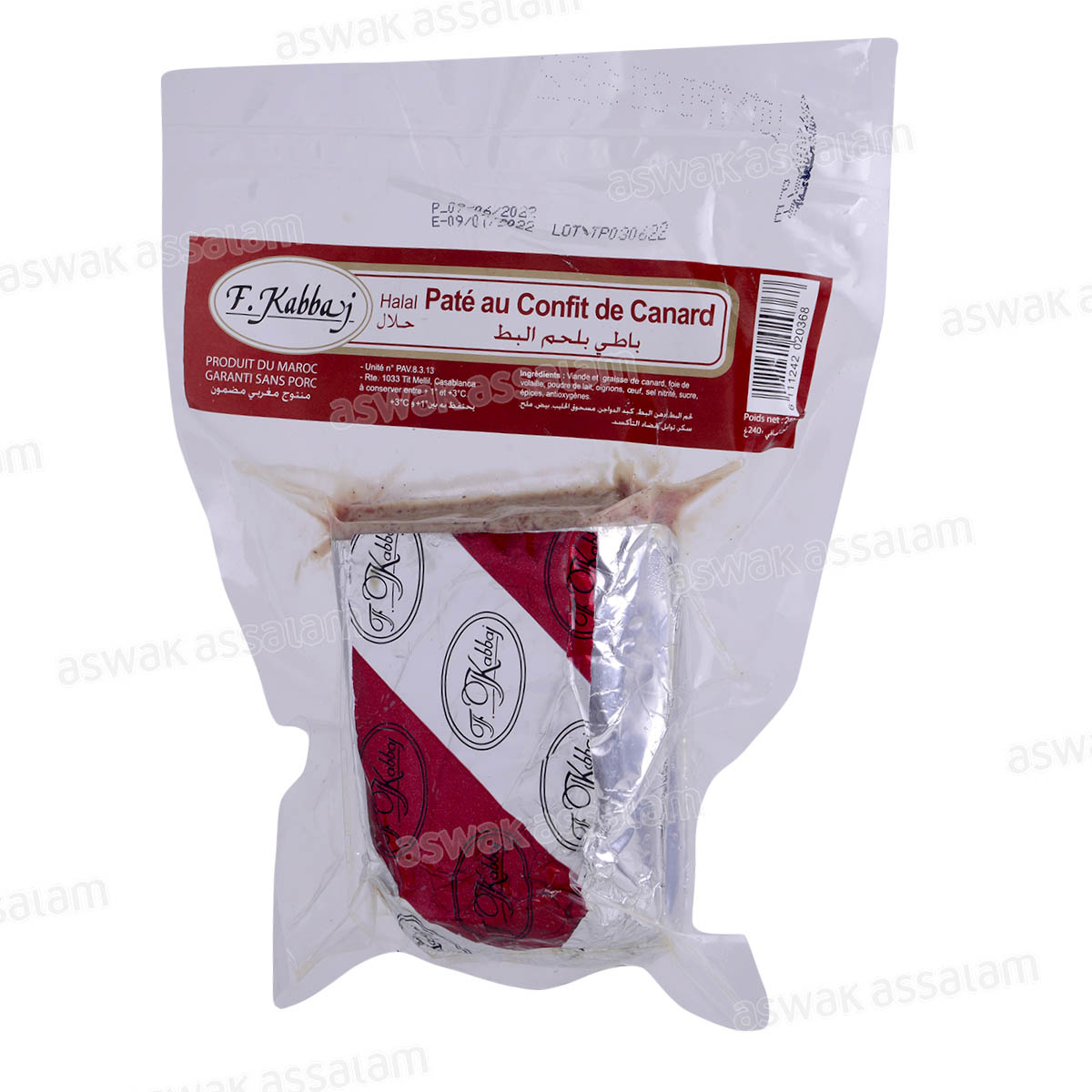PATE AU CONFIT DE CANARD 240G F.KABBAJ