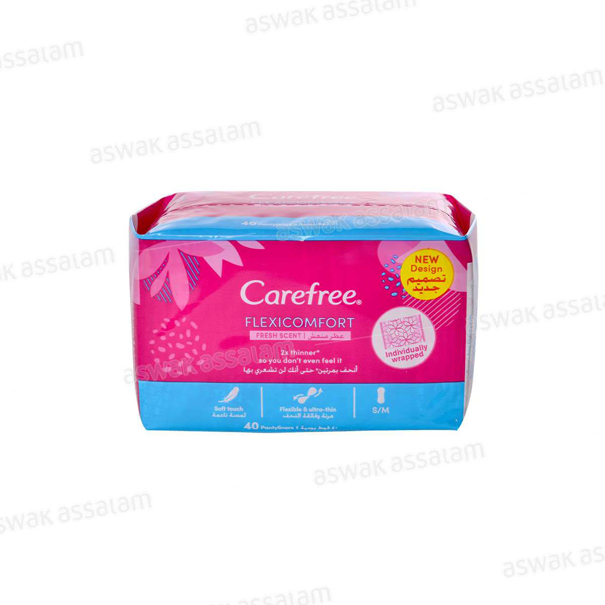 PROTECTION HYGENIQUE FLEXI COMFORT FRESH 40 UNITES CAREFREE