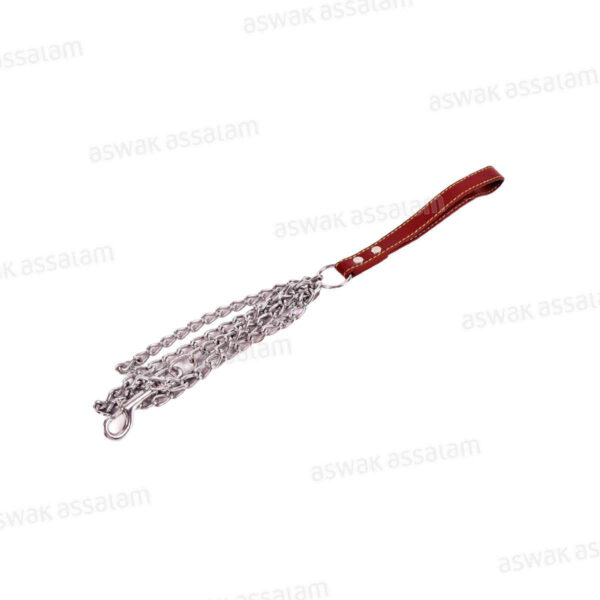 CHAINE POUR CHIEN + POIGNEE EN CUIR 3MM*48CM