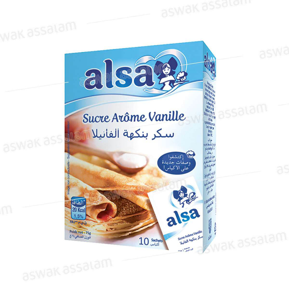 SUCRE AROME VANILLE 10 SACHETS ALSA