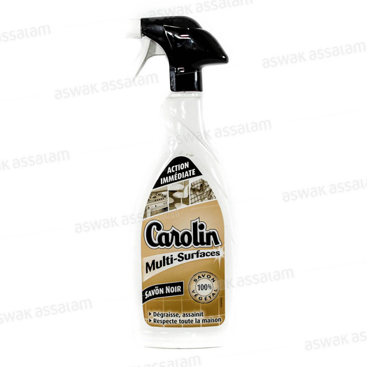 DEGRAISSANT MULTI-SURFACES AU SAVON NOIR PISTOLET 650ML CAROLIN
