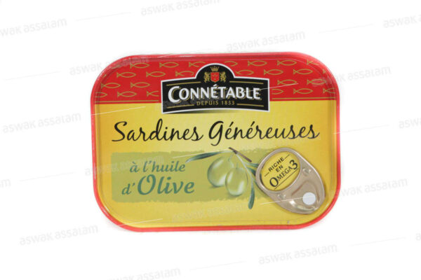 SARDINES GENEREUSES A L'HUILE D'OLIVE 140G CONNETABLE