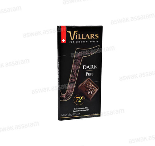 CHOCOLAT SUISSE NOIR PUR 72% 100G VILLARS